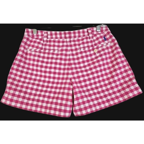 POLO Ralph Lauren ~Woman Size 6~ Pink/White Plaided Print Shorts Cotton Blend. - Picture 12 of 15